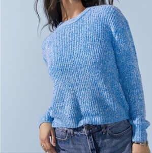 Francesca's Collections Sky Blue Knit Crew Neck Sweater